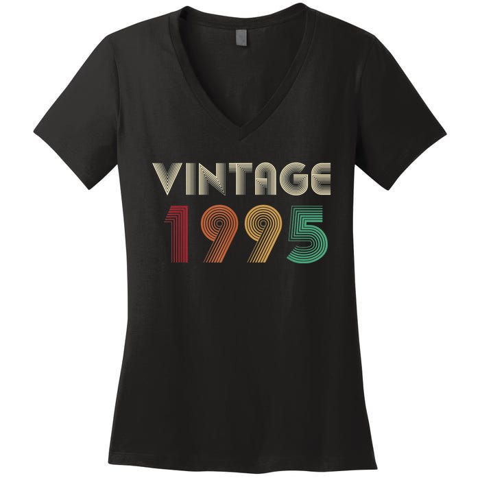 Retro Vintage Classic 1995 29th Birthday Gift 29 Years Old Women's V-Neck T-Shirt