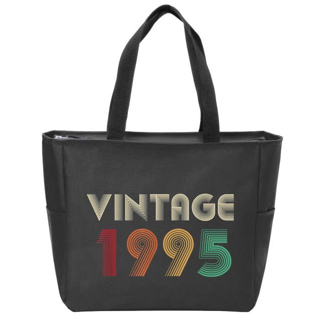 Retro Vintage Classic 1995 29th Birthday Gift 29 Years Old Zip Tote Bag
