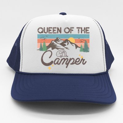 Retro Vintage Camping Women Queen Of The Camper Trucker Hat