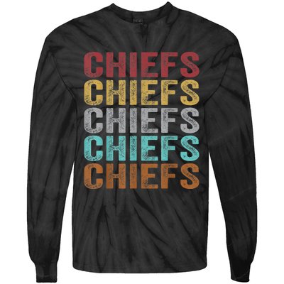 Retro Vintage Chiefs Tie-Dye Long Sleeve Shirt