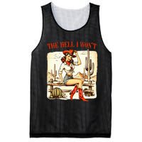 Retro Vintage Cowgirl The Hell I WonT Mesh Reversible Basketball Jersey Tank