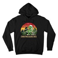 Retro Vintage Christmasaurus Rex Dinosaur Merry Christmas Hoodie