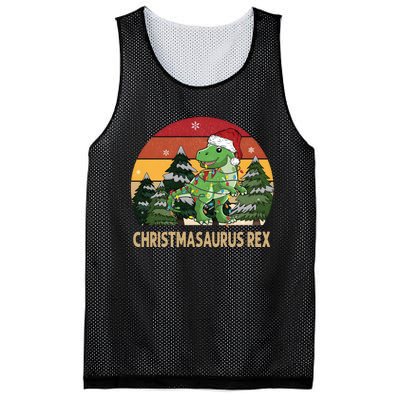 Retro Vintage Christmasaurus Rex Dinosaur Merry Christmas Mesh Reversible Basketball Jersey Tank