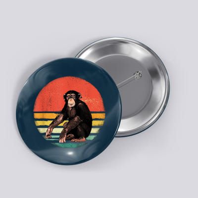 Retro Vintage Chimpanzee Monkey Wild Forest Animal Button