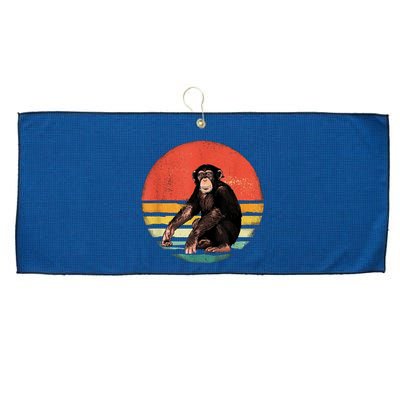 Retro Vintage Chimpanzee Monkey Wild Forest Animal Large Microfiber Waffle Golf Towel