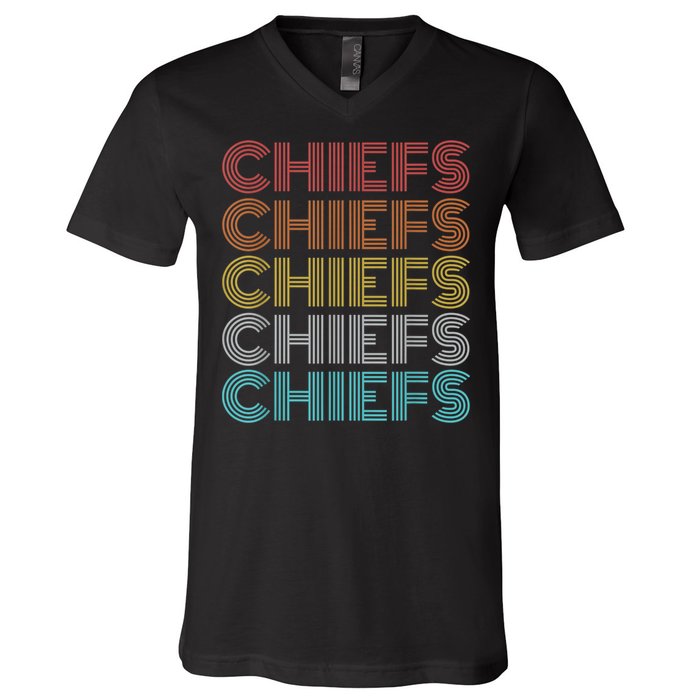 Retro Vintage Chiefs V-Neck T-Shirt