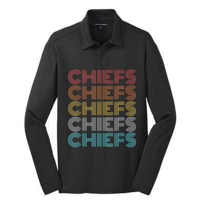 Retro Vintage Chiefs Silk Touch Performance Long Sleeve Polo