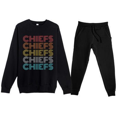 Retro Vintage Chiefs Premium Crewneck Sweatsuit Set