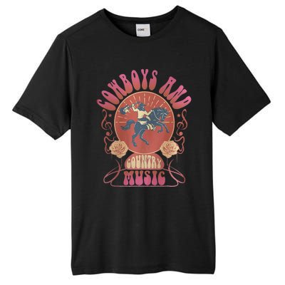 Retro Vintage Cow And Country Music Western Cowgirl Tall Fusion ChromaSoft Performance T-Shirt