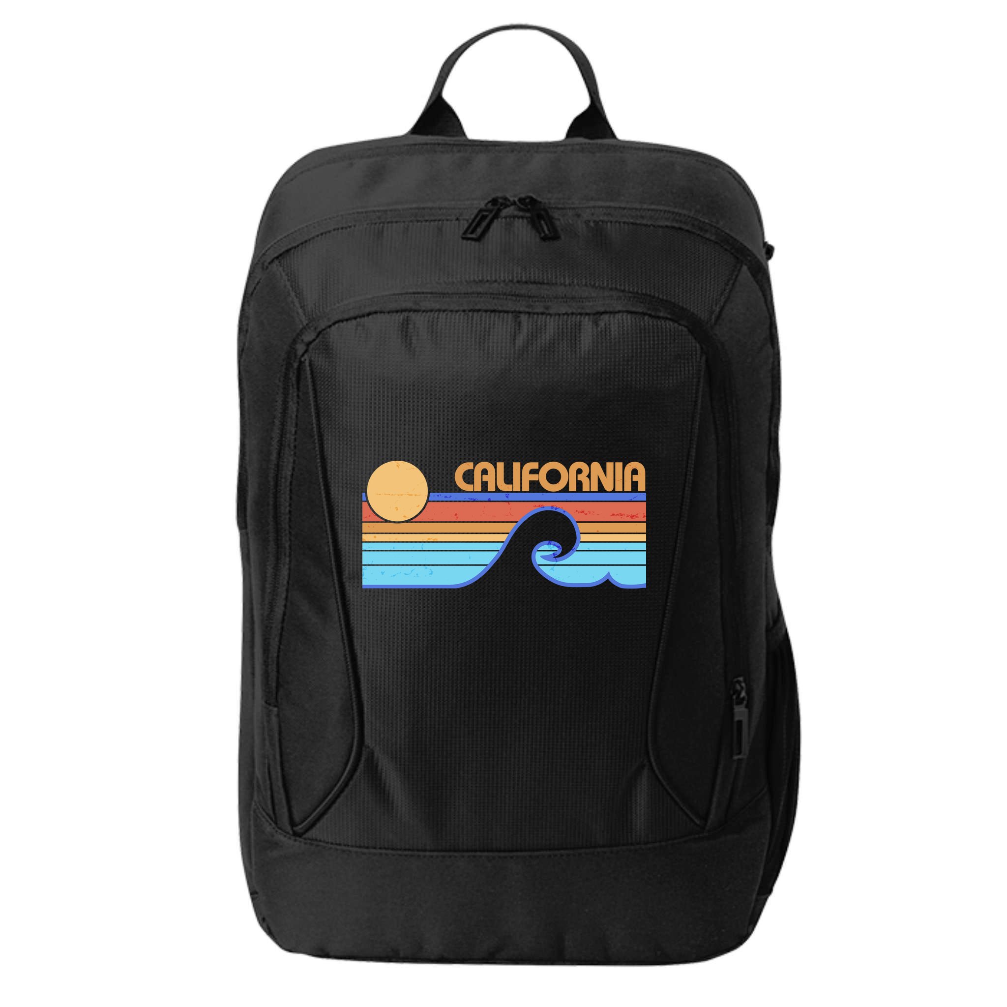 Retro Vintage California Sunset Wave City Backpack