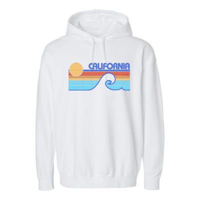 Retro Vintage California Sunset Wave Garment-Dyed Fleece Hoodie