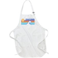 Retro Vintage California Sunset Wave Full-Length Apron With Pockets