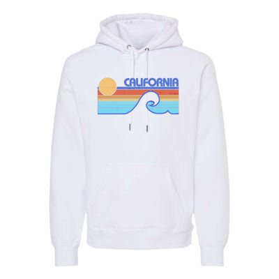 Retro Vintage California Sunset Wave Premium Hoodie