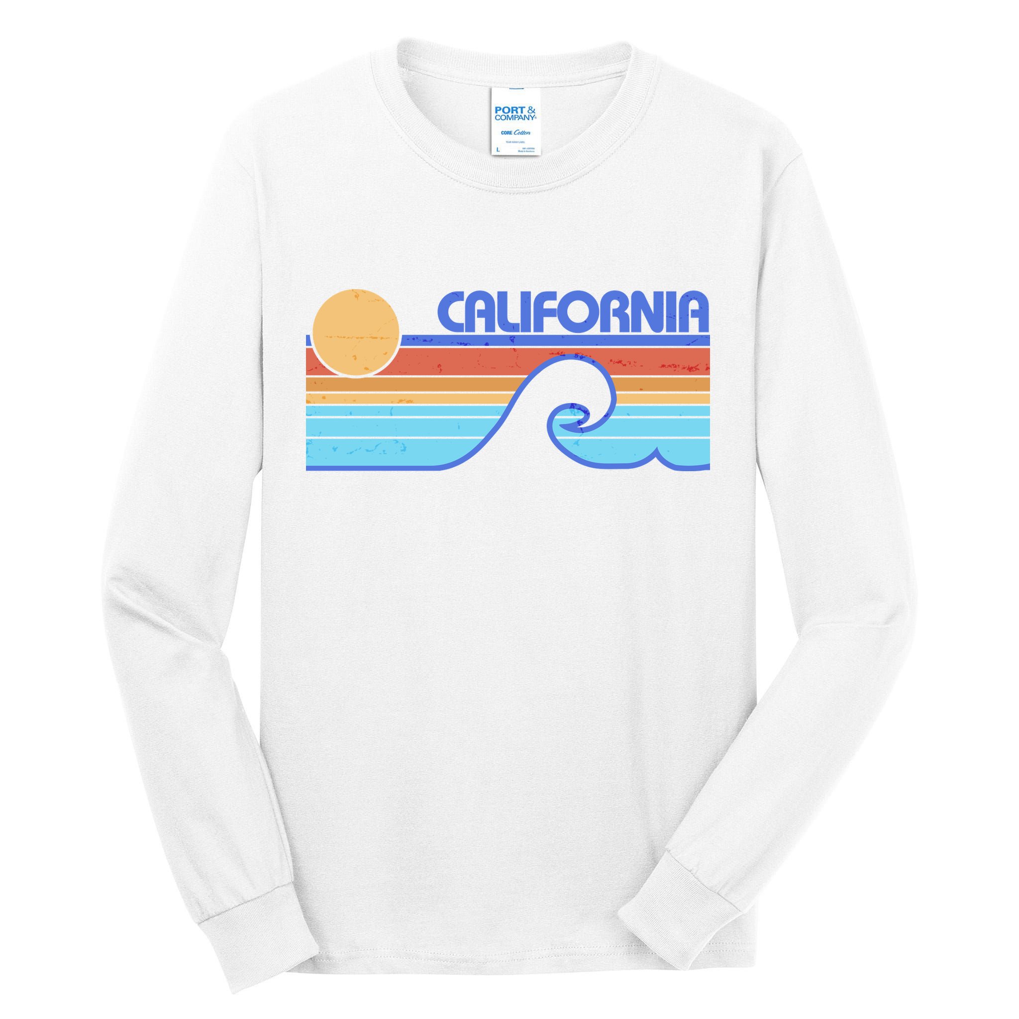 Retro Vintage California Sunset Wave Tall Long Sleeve T-Shirt