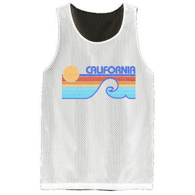 Retro Vintage California Sunset Wave Mesh Reversible Basketball Jersey Tank