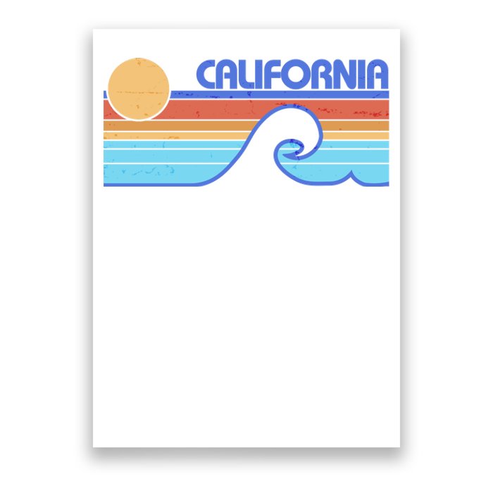 Retro Vintage California Sunset Wave Poster