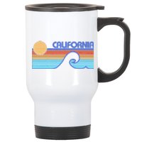 Retro Vintage California Sunset Wave Stainless Steel Travel Mug