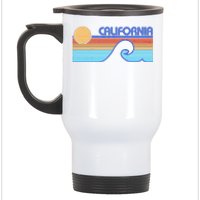 Retro Vintage California Sunset Wave Stainless Steel Travel Mug