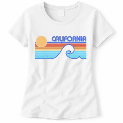 Retro Vintage California Sunset Wave Womens T-Shirt