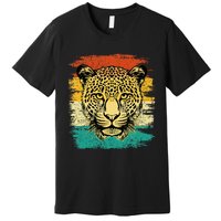 Retro Vintage Cheetah Face Zookeeper Wildlife Zoologist Premium T-Shirt