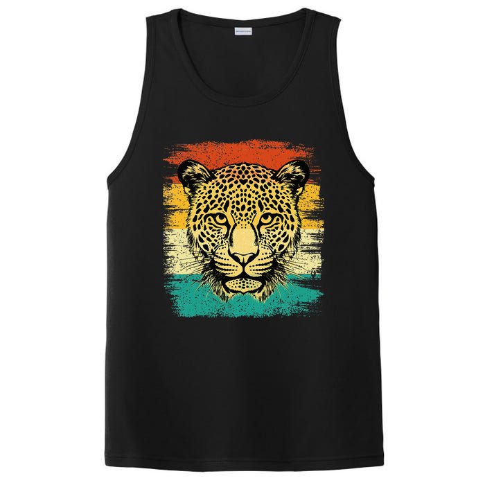 Retro Vintage Cheetah Face Zookeeper Wildlife Zoologist PosiCharge Competitor Tank