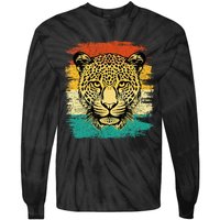 Retro Vintage Cheetah Face Zookeeper Wildlife Zoologist Tie-Dye Long Sleeve Shirt