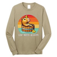 Retro Vintage Capybara Dont Be Worry Be Capy Long Sleeve Shirt