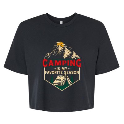 Retro Vintage Camping Is My Favorite Season Gift Bella+Canvas Jersey Crop Tee