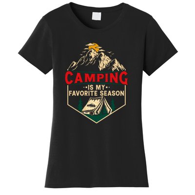 Retro Vintage Camping Is My Favorite Season Gift Women's T-Shirt