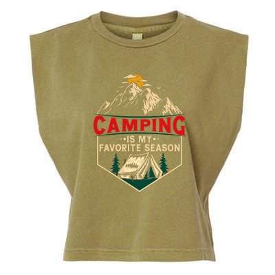 Retro Vintage Camping Is My Favorite Season Gift Garment-Dyed Women's Muscle Tee