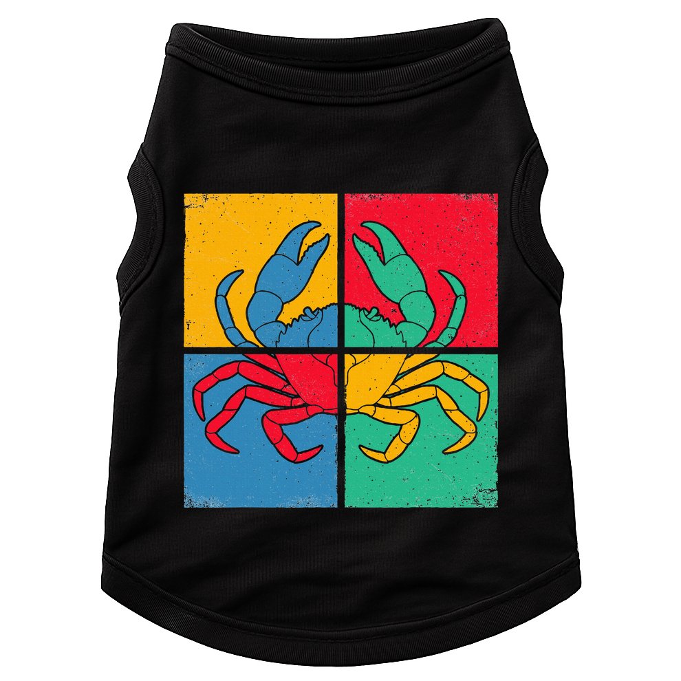 Retro Vintage Crab Crustacean Sea Seafood Crabber Crabbing Doggie Tank