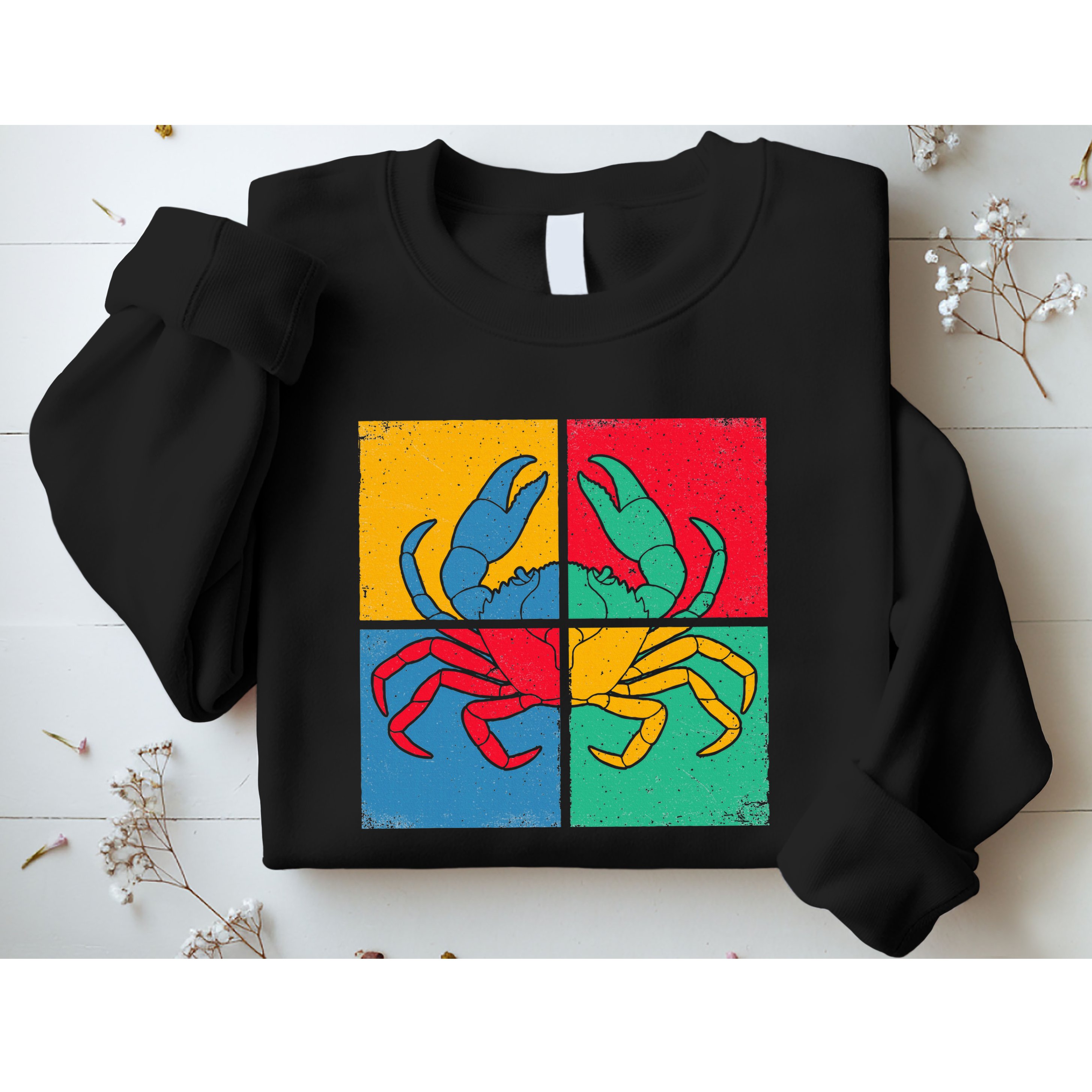 Retro Vintage Crab Crustacean Sea Seafood Crabber Crabbing Sweatshirt
