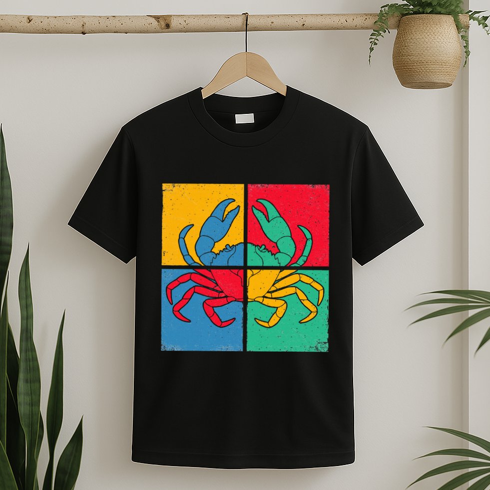 Retro Vintage Crab Crustacean Sea Seafood Crabber Crabbing T-Shirt