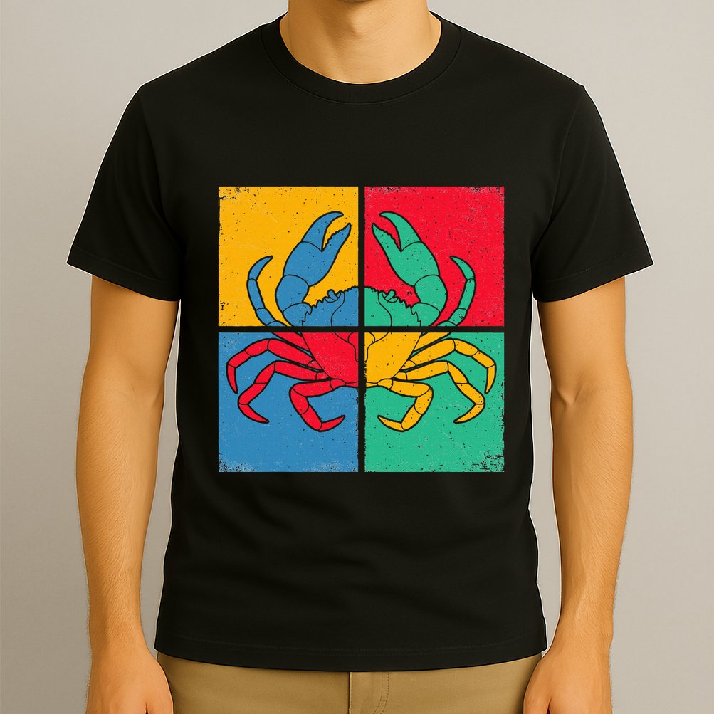 Retro Vintage Crab Crustacean Sea Seafood Crabber Crabbing T-Shirt