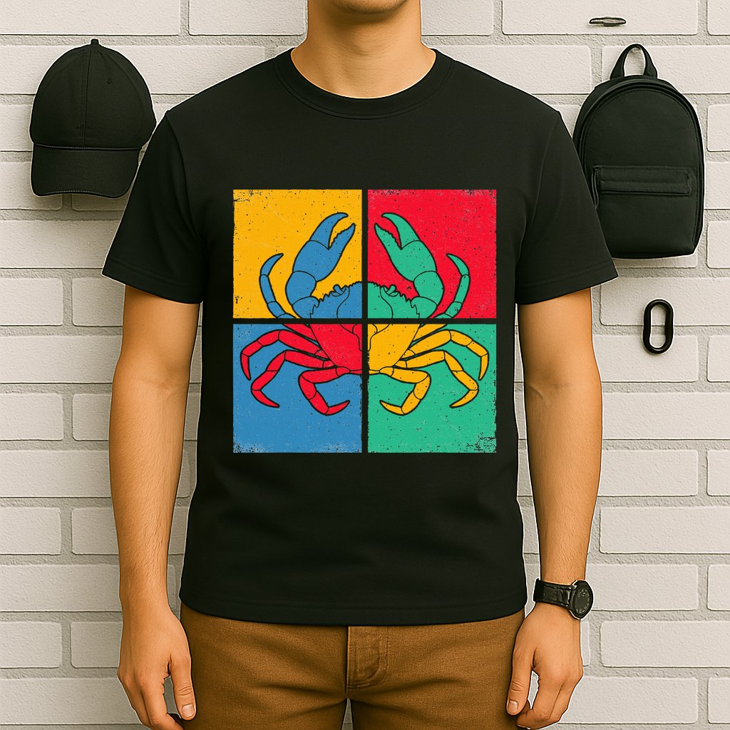 Retro Vintage Crab Crustacean Sea Seafood Crabber Crabbing T-Shirt