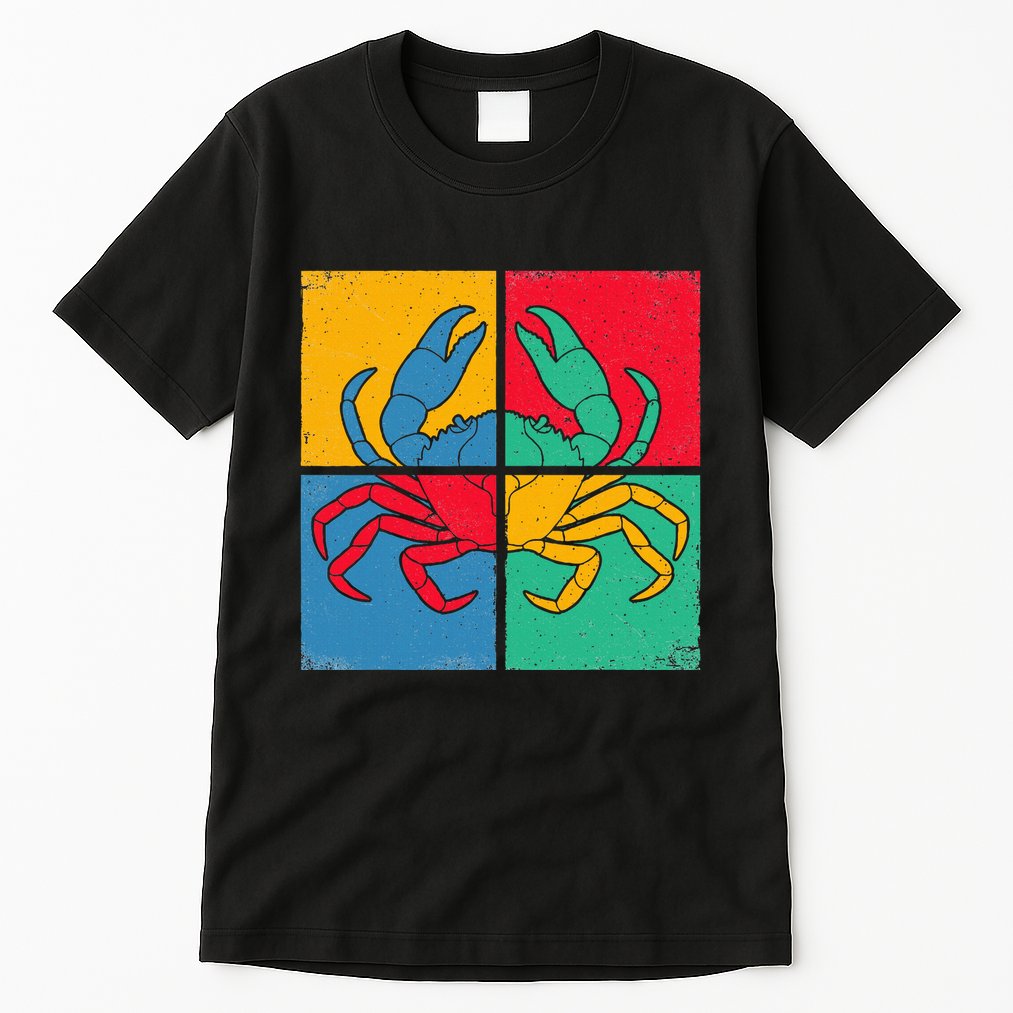 Retro Vintage Crab Crustacean Sea Seafood Crabber Crabbing Tall T-Shirt