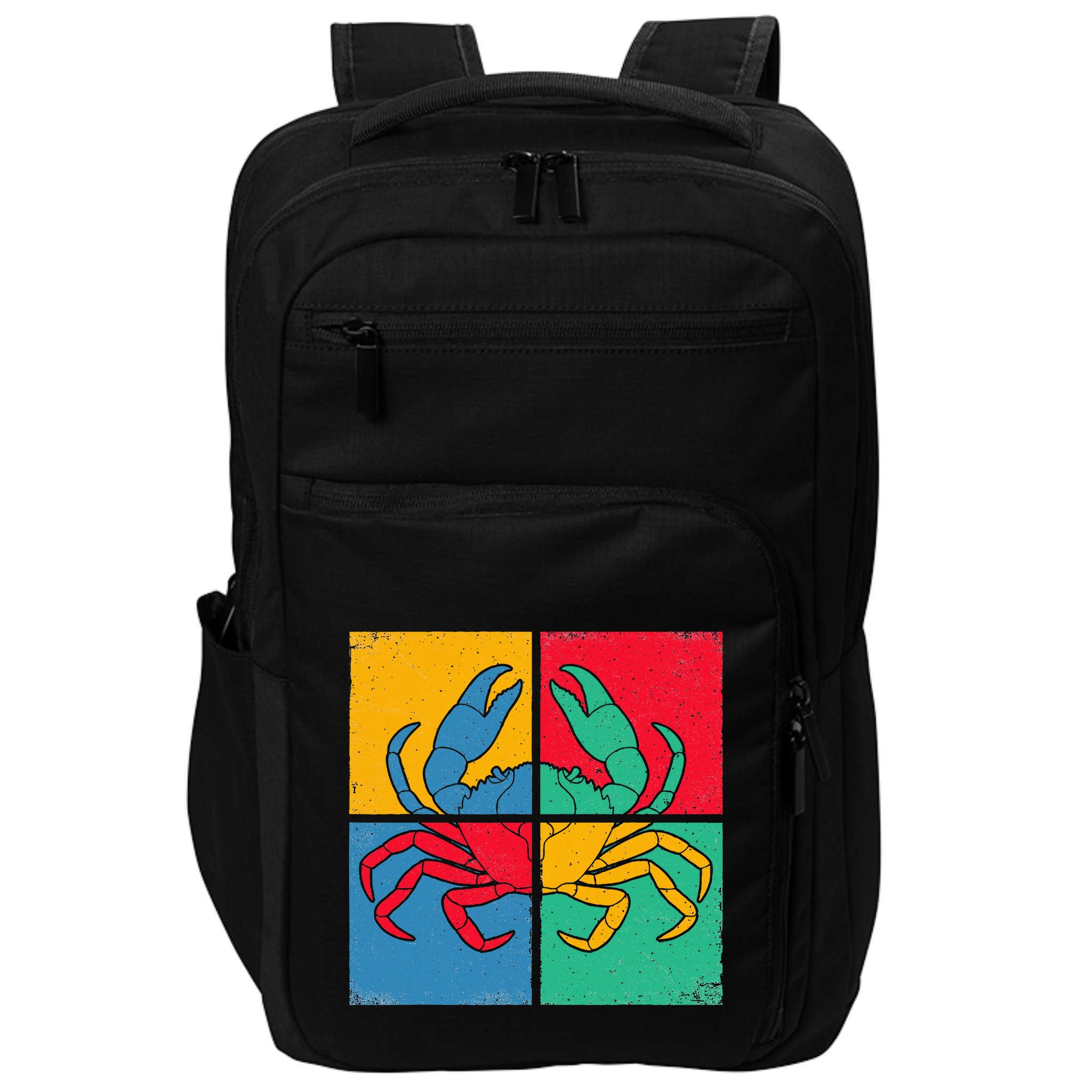 Retro Vintage Crab Crustacean Sea Seafood Crabber Crabbing Impact Tech Backpack