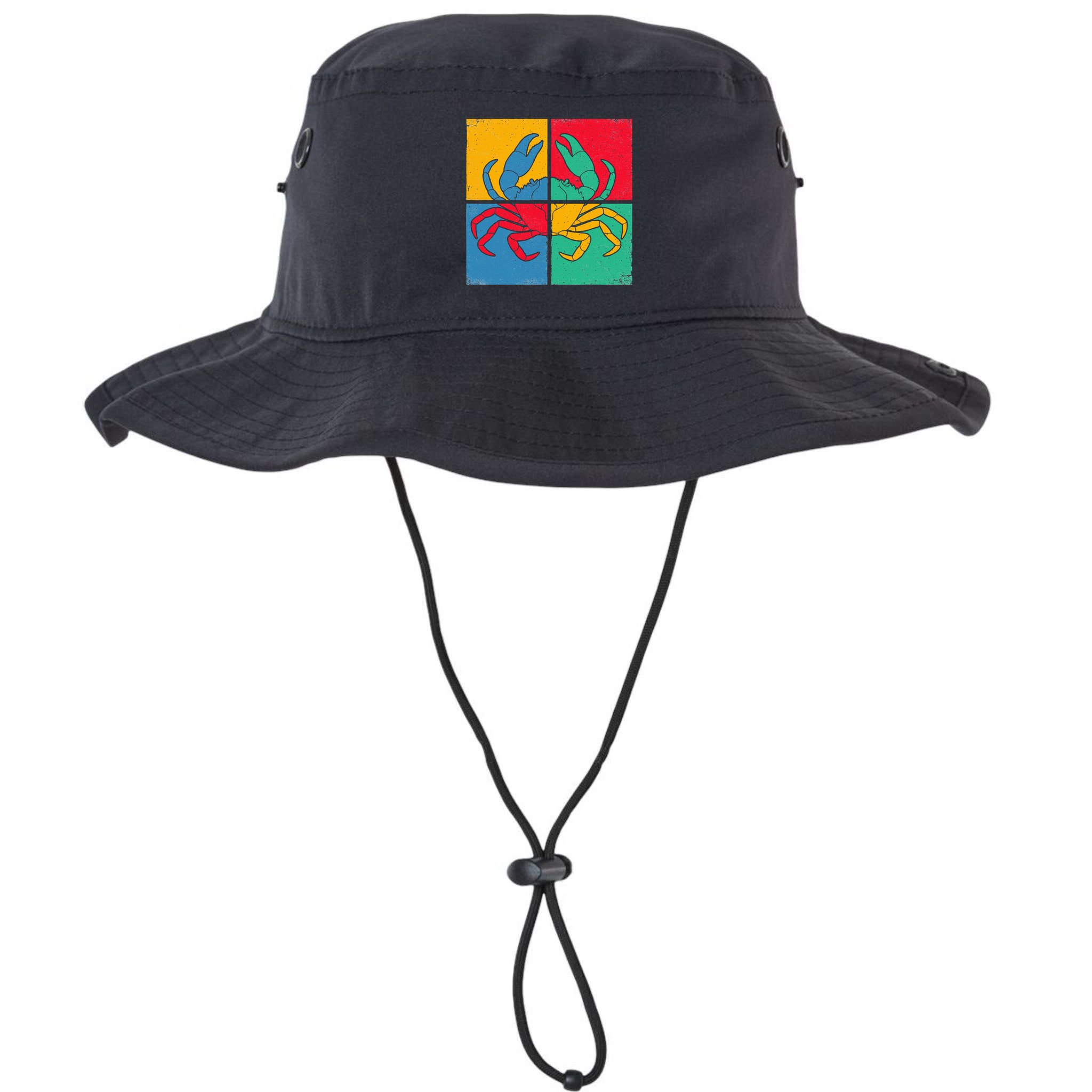 Retro Vintage Crab Crustacean Sea Seafood Crabber Crabbing Bucket Hat