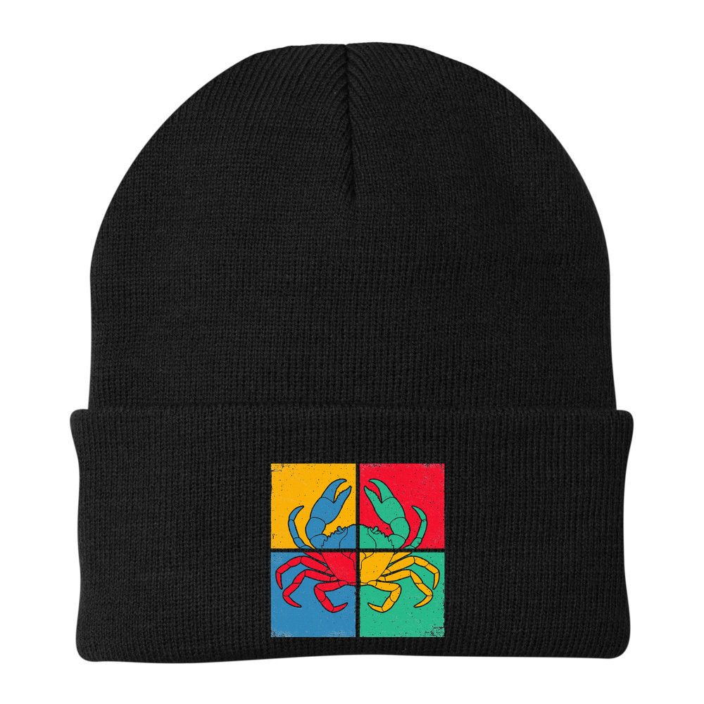 Retro Vintage Crab Crustacean Sea Seafood Crabber Crabbing Beanie