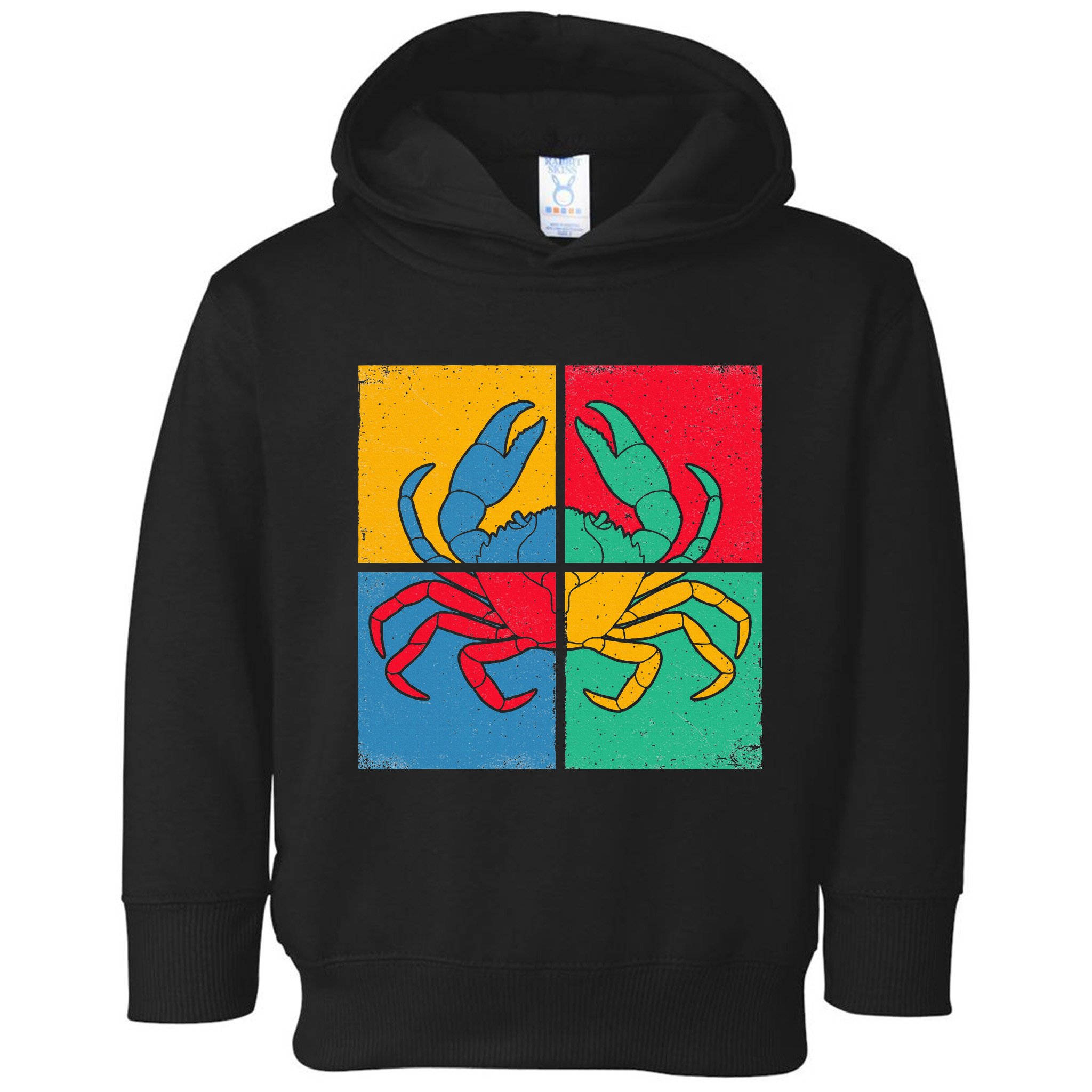 Retro Vintage Crab Crustacean Sea Seafood Crabber Crabbing Toddler Hoodie