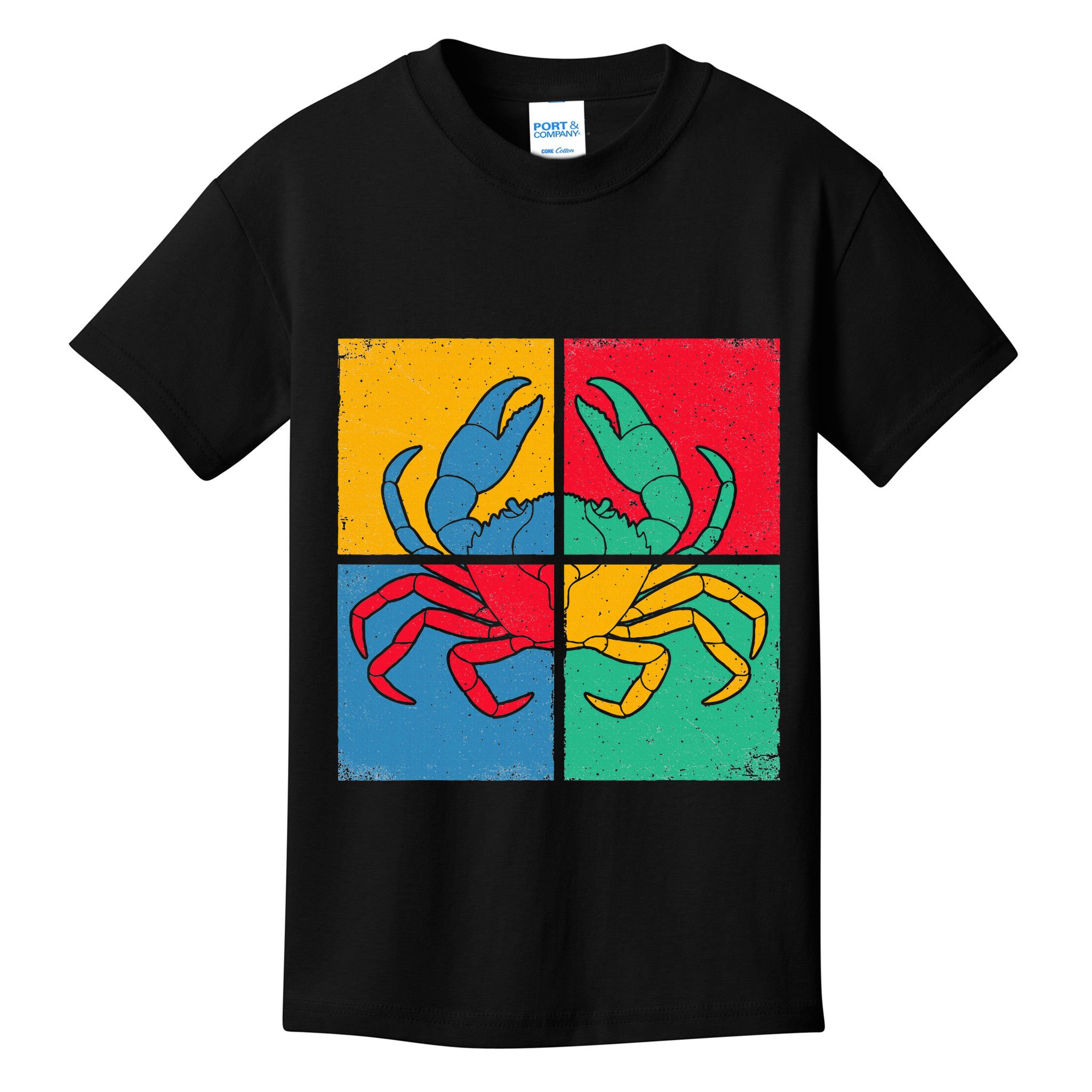 Retro Vintage Crab Crustacean Sea Seafood Crabber Crabbing Kids T-Shirt