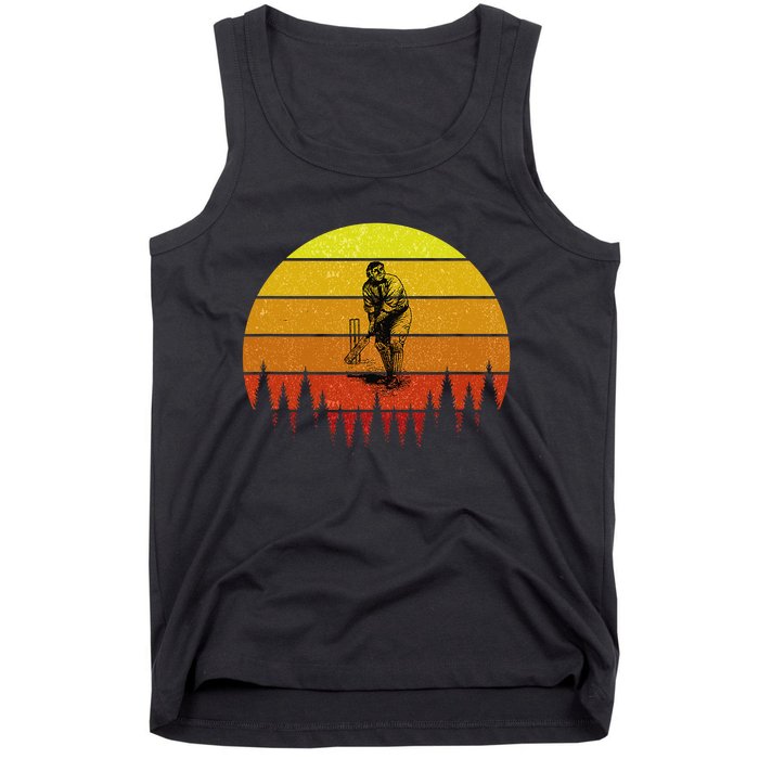 Retro Vintage Cricket Player Sports Lover Team Coach Tank Top