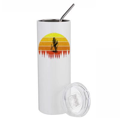 Retro Vintage Cricket Player Sports Lover Team Coach Stainless Steel Tumbler