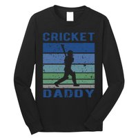 Retro Vintage Cricket Dad Father's Day Cricket Coach Long Sleeve Shirt