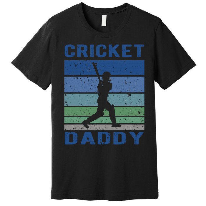 Retro Vintage Cricket Dad Father's Day Cricket Coach Premium T-Shirt