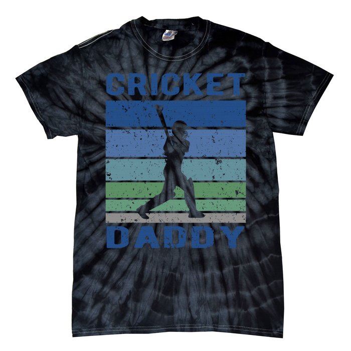 Retro Vintage Cricket Dad Father's Day Cricket Coach Tie-Dye T-Shirt