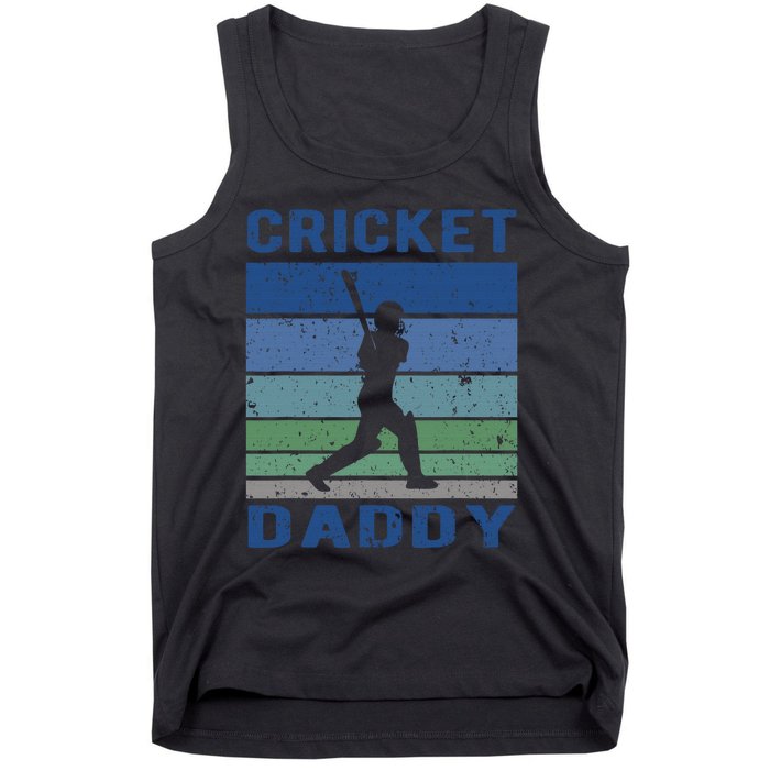 Retro Vintage Cricket Dad Father's Day Cricket Coach Tank Top