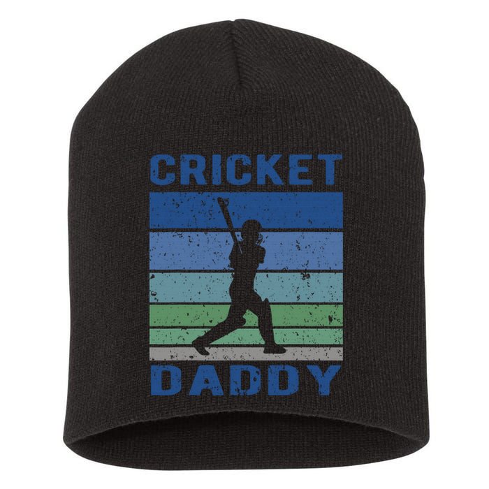 Retro Vintage Cricket Dad Father's Day Cricket Coach Short Acrylic Beanie