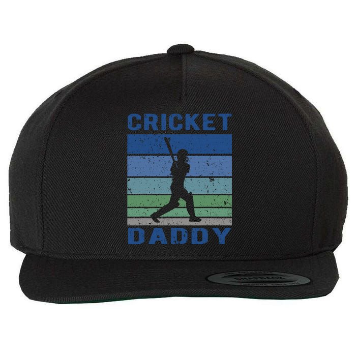 Retro Vintage Cricket Dad Father's Day Cricket Coach Wool Snapback Cap