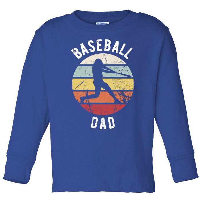 Retro Vintage Cute Gift Sports Fan Cute Gift Funny Baseball Dad Funny Gift Toddler Long Sleeve Shirt